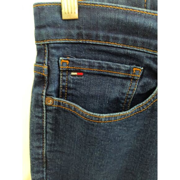 Tommy Hilfiger Jeans Men's Size 31 x 32 Dark Wash Stretch Denim Slim Fit Tapered - Picture 4 of 11